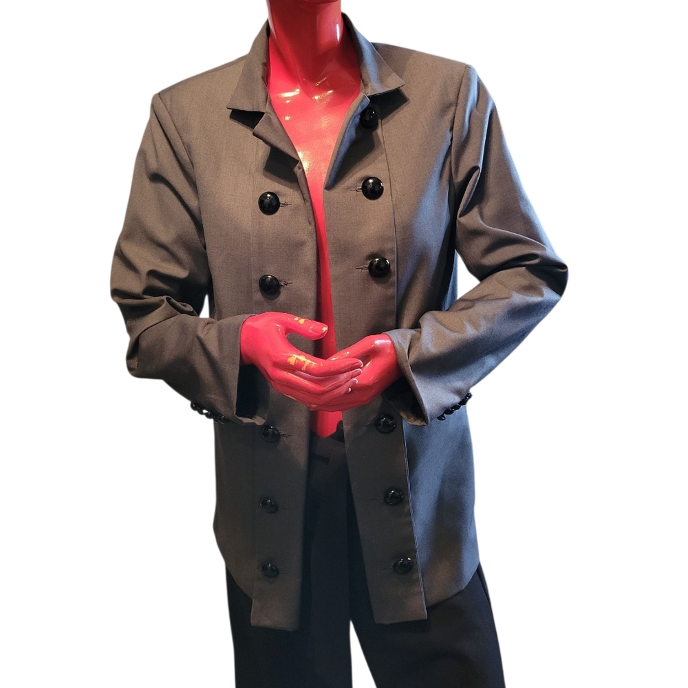 Lee Charcoal Double-Breasted Pea Coat